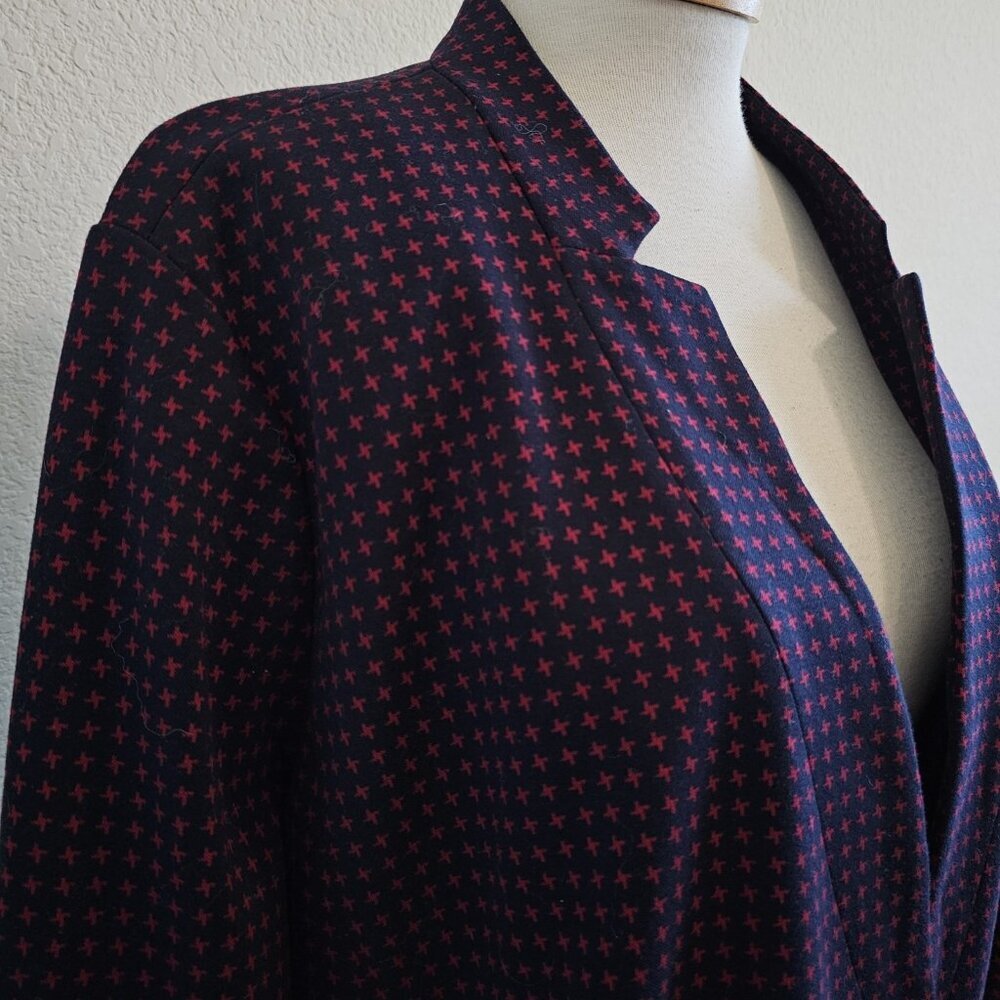 Talbots Aberdeen Jacquard Check Knit 1-Button Collared Blazer Womens Career 24W - Picture 5 of 12